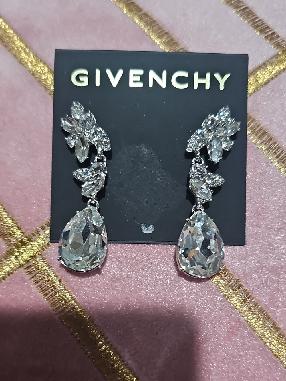 Givenchy Crystal Drop Earrings in Clear and Silver